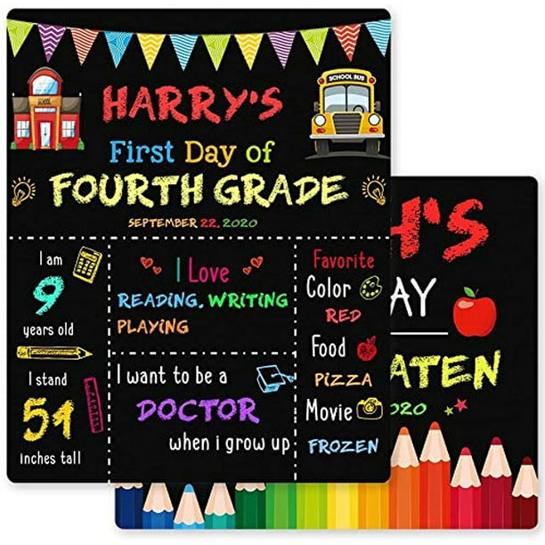 FaCraft First and Last Day of School Sign,9x12 My First Day of School Chalkboard,Reuseable Back to School Board,Double-Sided 1st Day of School Photo Prop for Kids Girl Boy FaCraft First and Last Day of School Sign,9x12 My First Day of School Chalkboard,Reuseable Back to School Board,Double-Sided 1st Day of School Photo Prop for Kids Girl Boy